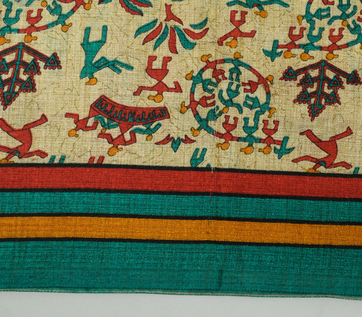 Sushila Vintage Light Brown Saree Blend Silk Printed Soft Craft 5 Yard Fabric