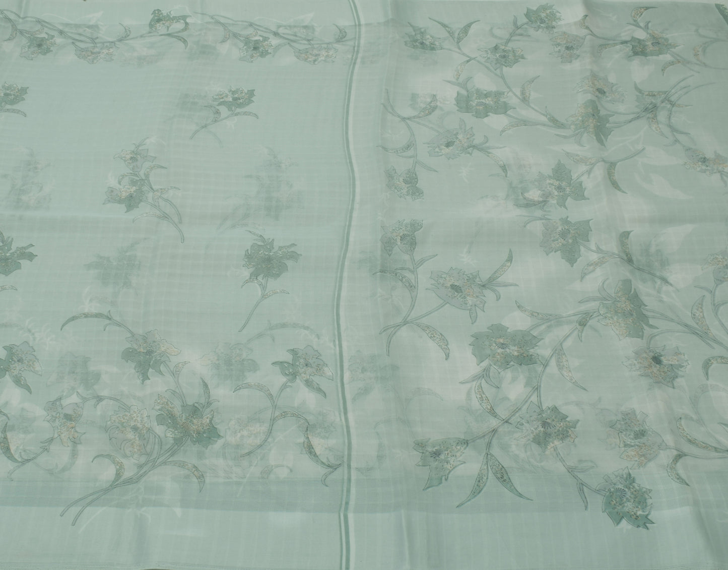 Sushila Vintage Indian Saree Blend Silk Printed Floral Soft Craft 5 Yard Fabric
