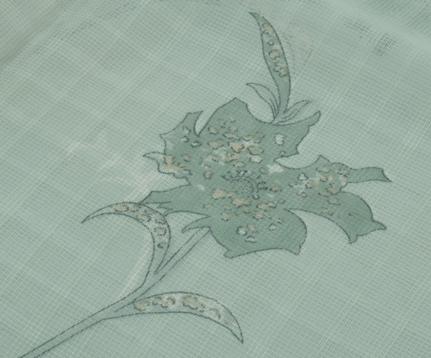 Sushila Vintage Indian Saree Blend Silk Printed Floral Soft Craft 5 Yard Fabric