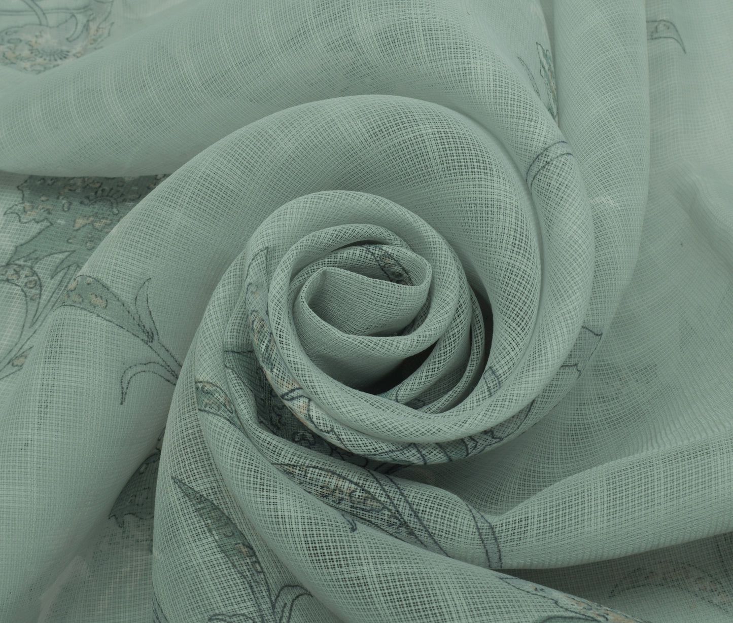 Sushila Vintage Indian Saree Blend Silk Printed Floral Soft Craft 5 Yard Fabric