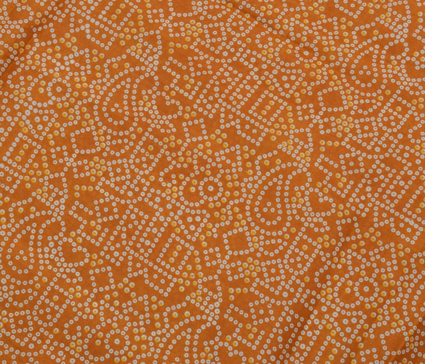 Sushila Vintage Orange Saree Blend Silk Printed 5 Yard Soft Craft Sari Fabric