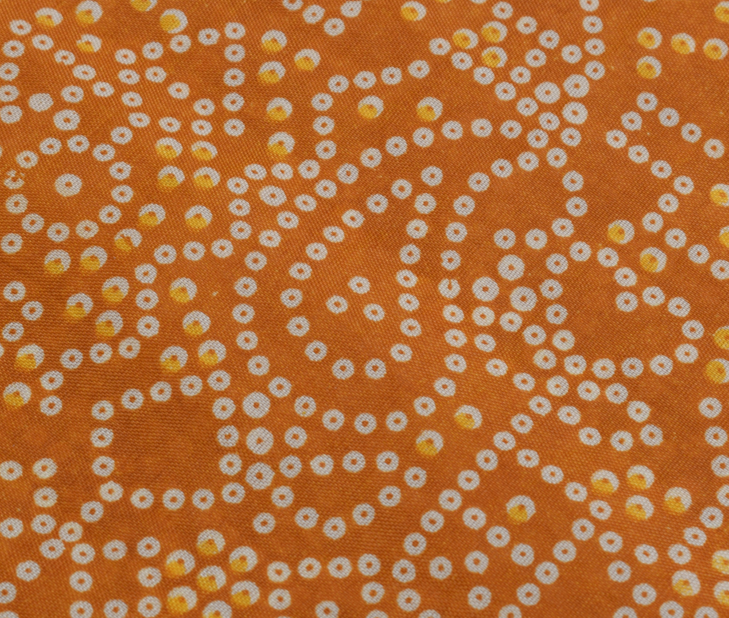 Sushila Vintage Orange Saree Blend Silk Printed 5 Yard Soft Craft Sari Fabric
