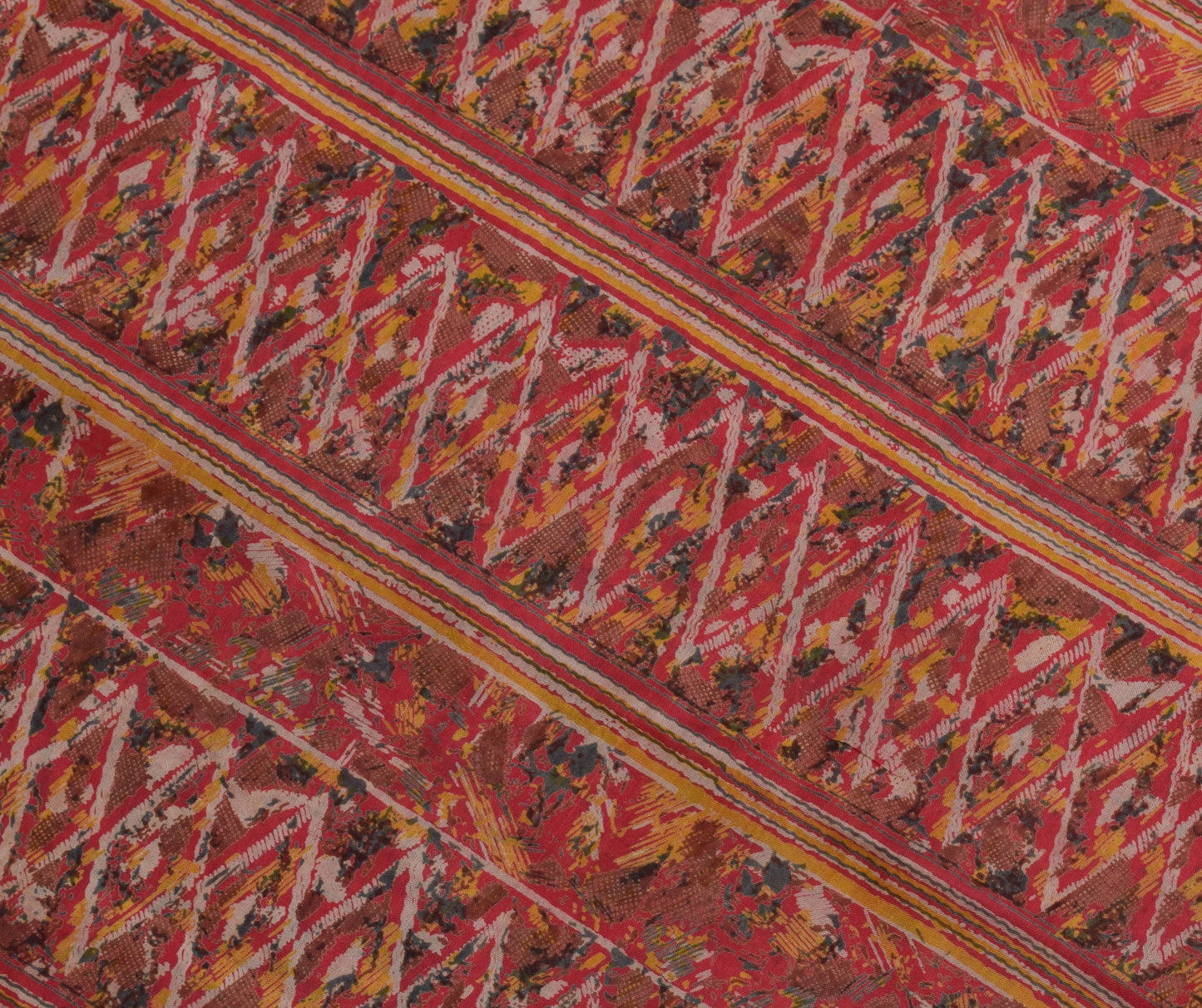 Sushila Vintage Pink Indian Saree 100% Pure Silk Printed Soft Craft Fabric