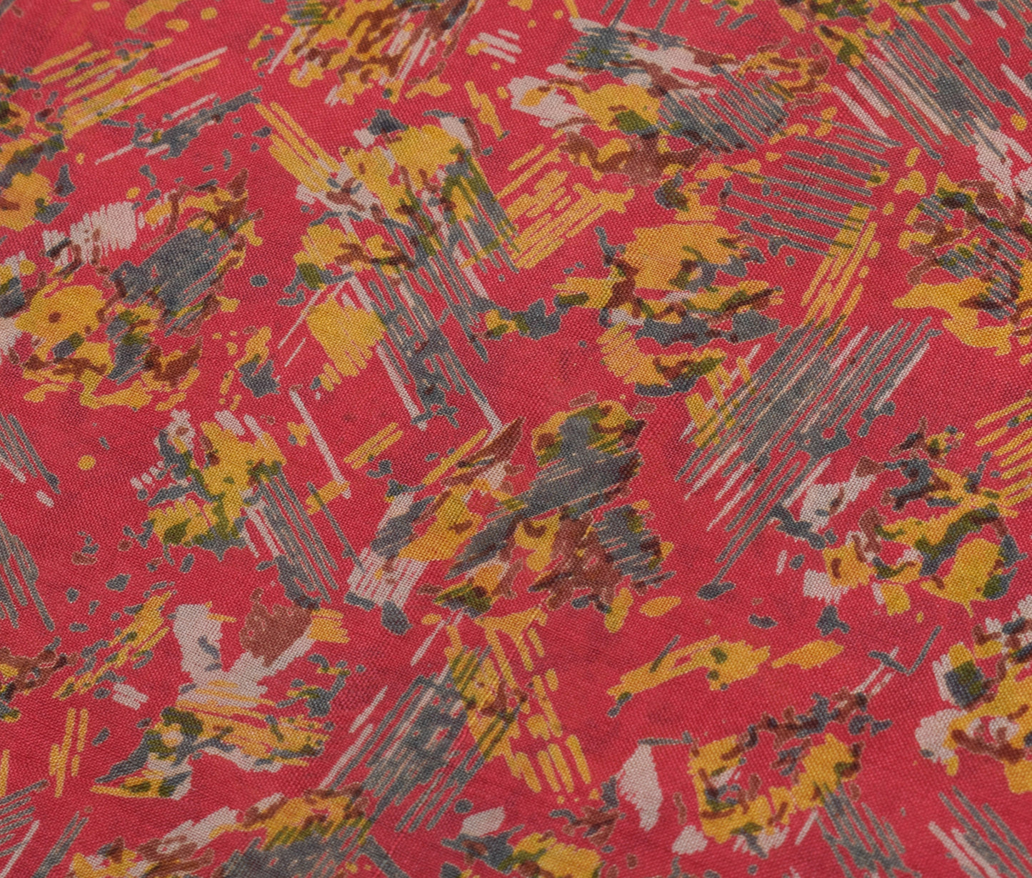 Sushila Vintage Pink Indian Saree 100% Pure Silk Printed Soft Craft Fabric