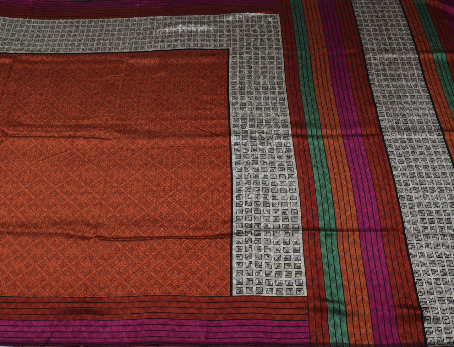 Sushila Vintage  Multi-Color Saree Blend Silk Printed 5 Yard Soft Craft Sari Fabric