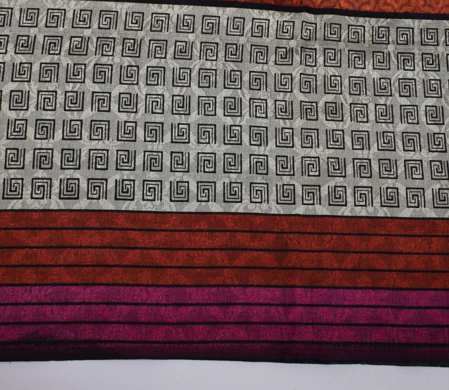 Sushila Vintage  Multi-Color Saree Blend Silk Printed 5 Yard Soft Craft Sari Fabric