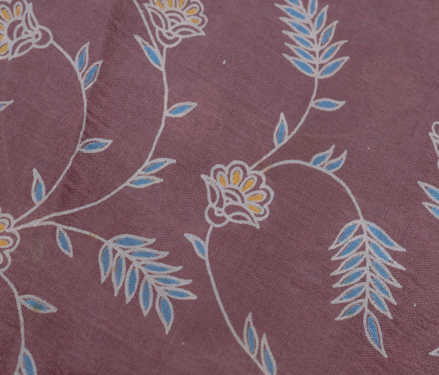Sushila Vintage Indian Saree 100% Pure Silk Printed Floral Soft Craft Fabric