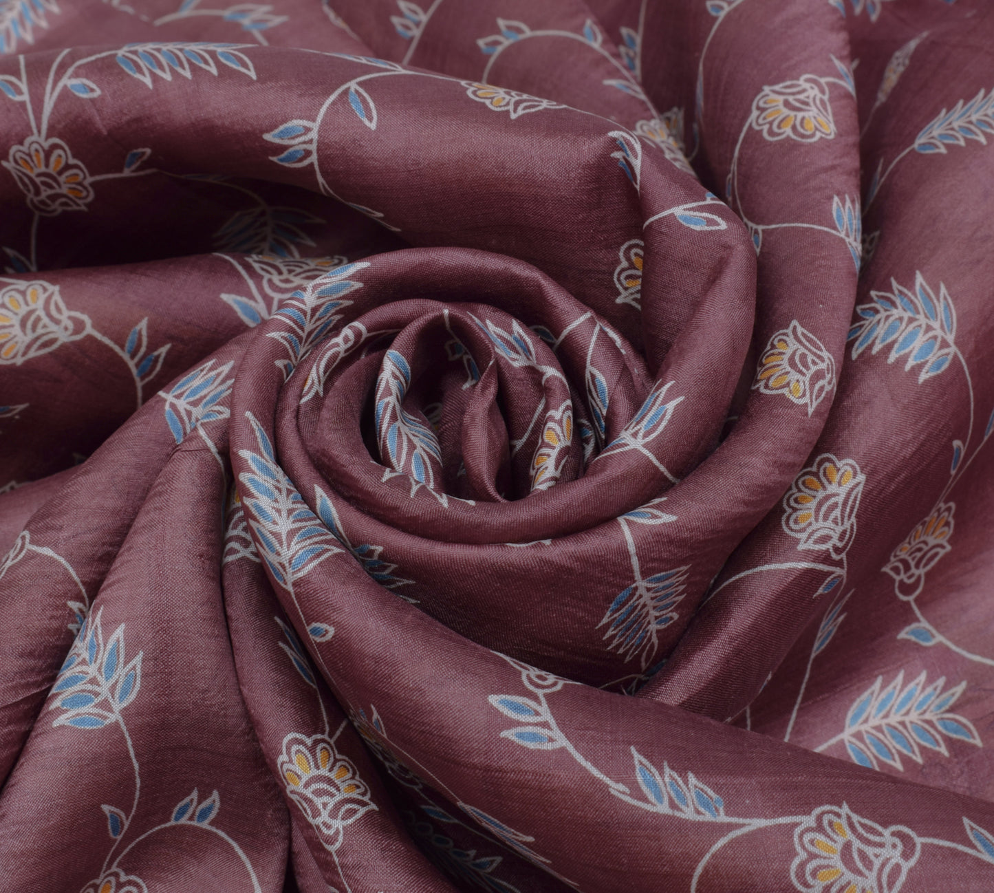 Sushila Vintage Indian Saree 100% Pure Silk Printed Floral Soft Craft Fabric