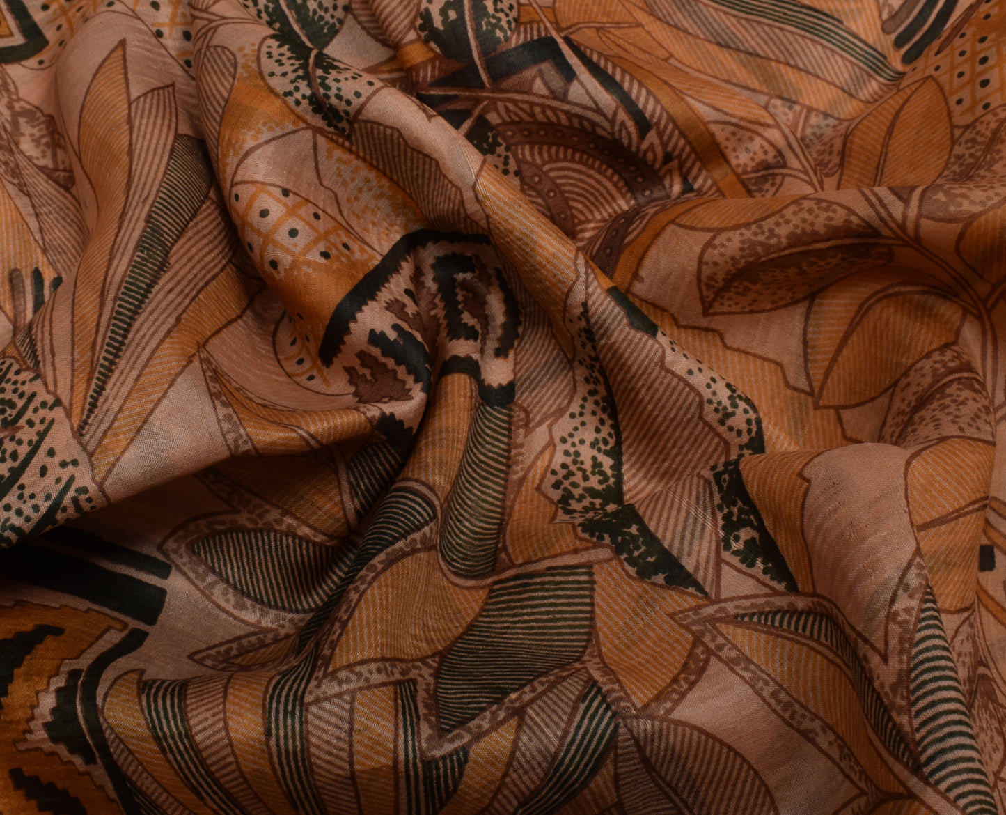 Sushila Vintage Indian Saree 100% Pure Silk Printed Soft Craft 5 Yard Fabric