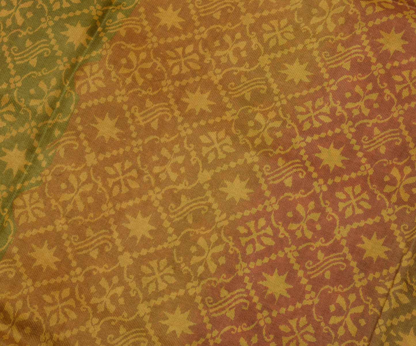 Sushila Vintage Indian Saree 100% Pure Silk Printed Floral Soft Craft Fabric