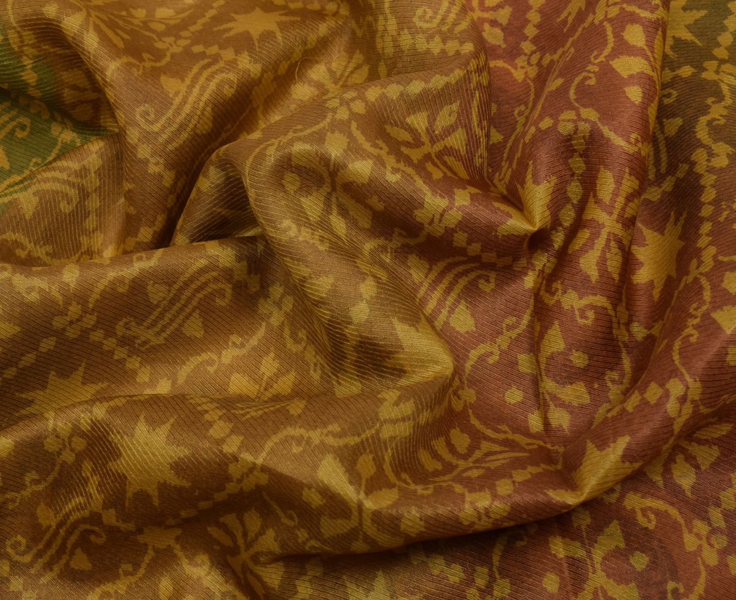 Sushila Vintage Indian Saree 100% Pure Silk Printed Floral Soft Craft Fabric