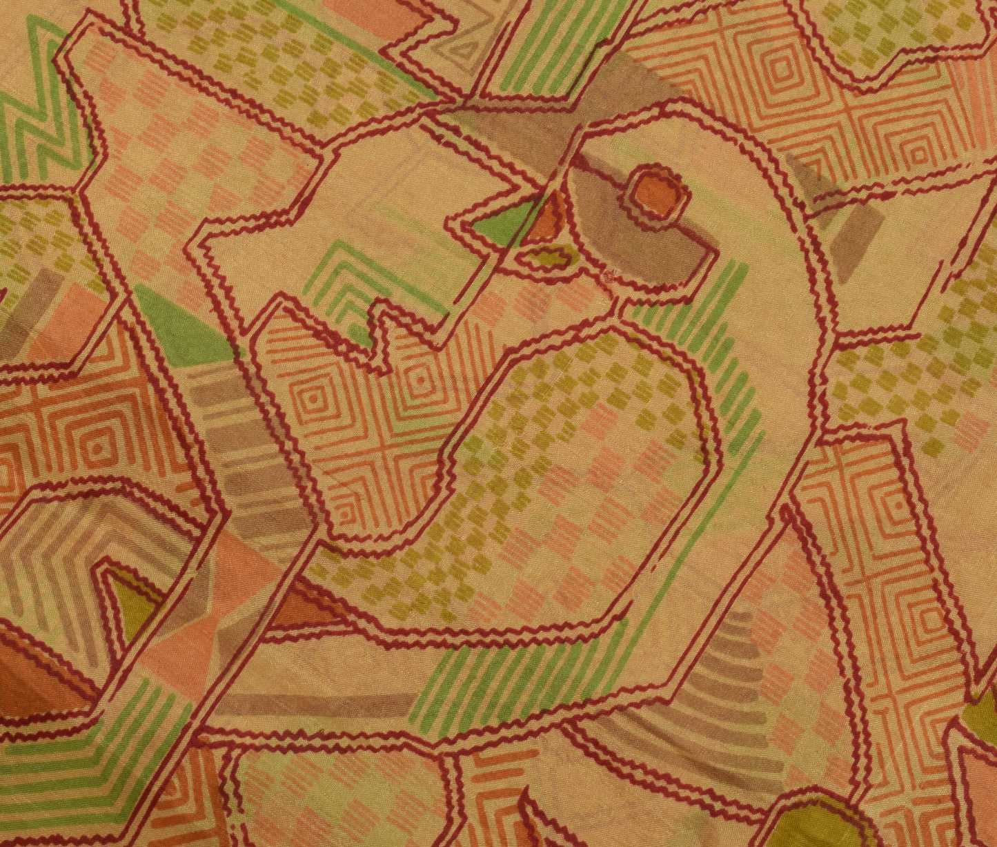 Sushila Vintage Indian Saree 100% Pure Silk Printed 5 Yard Soft Craft Fabric