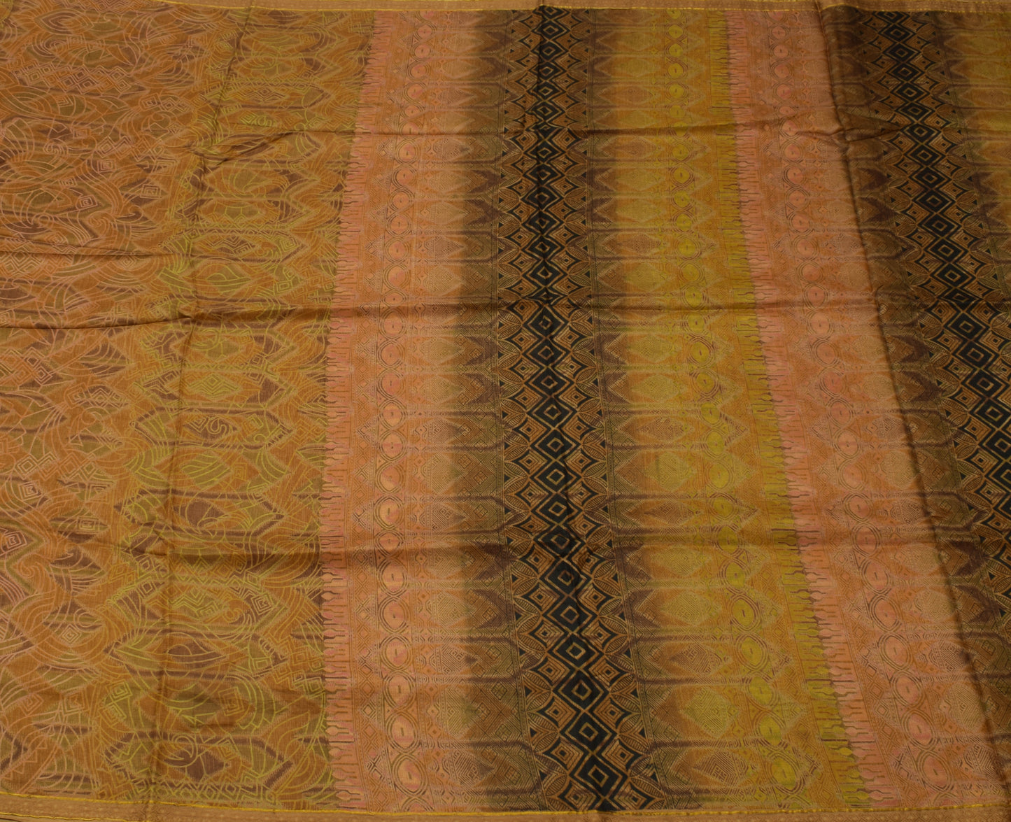 Sushila Vintage Indian Saree 100% Pure Silk Printed Floral Soft Craft Fabric