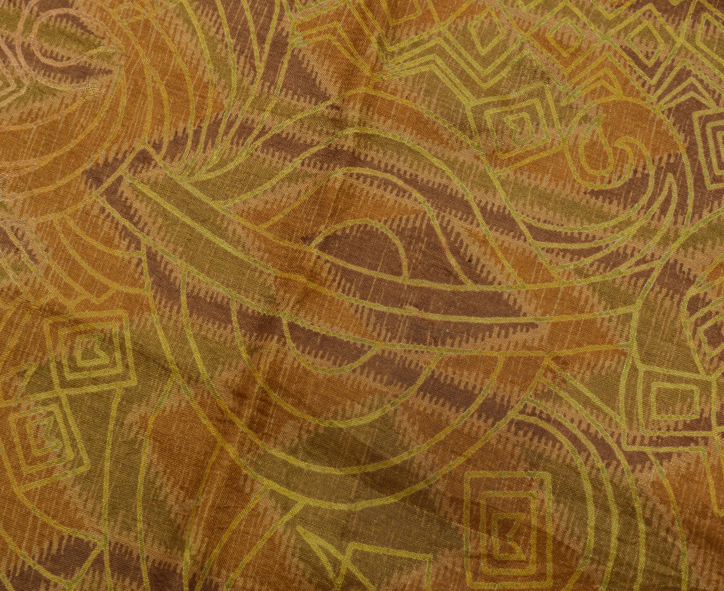Sushila Vintage Indian Saree 100% Pure Silk Printed Floral Soft Craft Fabric