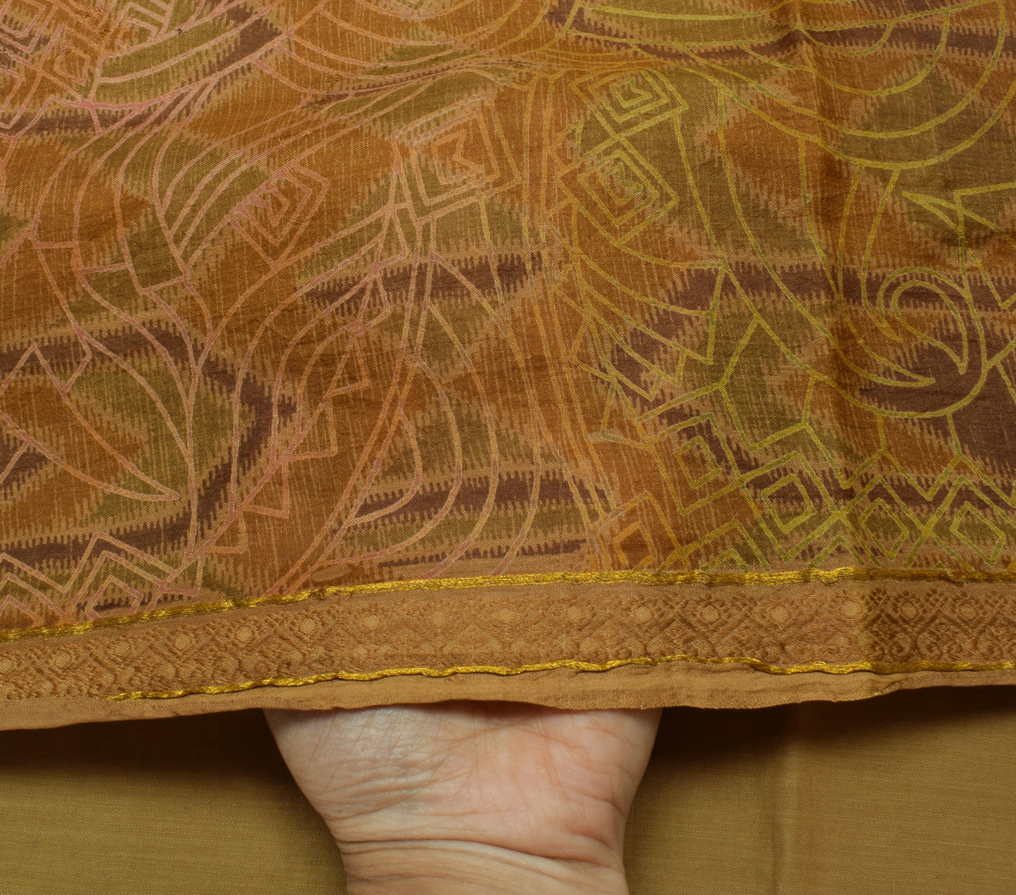 Sushila Vintage Indian Saree 100% Pure Silk Printed Floral Soft Craft Fabric