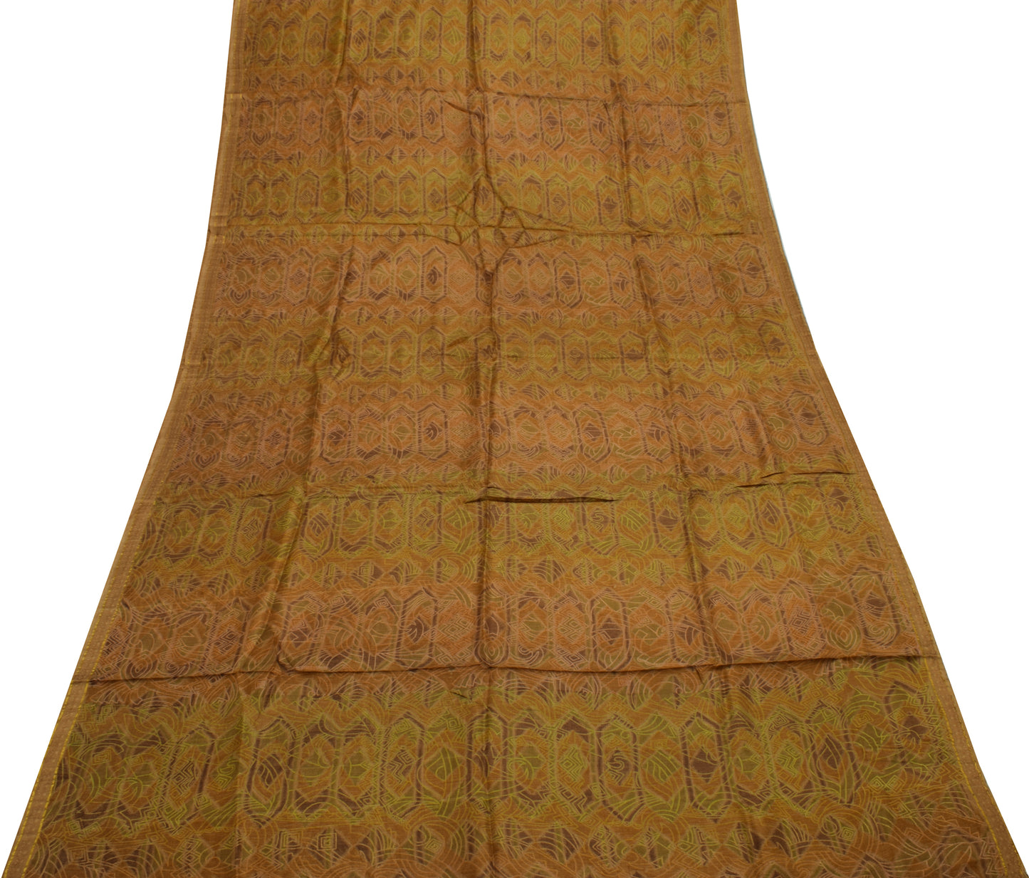 Sushila Vintage Indian Saree 100% Pure Silk Printed Floral Soft Craft Fabric