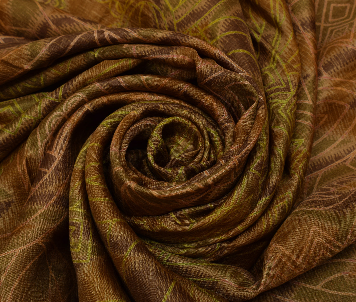 Sushila Vintage Indian Saree 100% Pure Silk Printed Floral Soft Craft Fabric