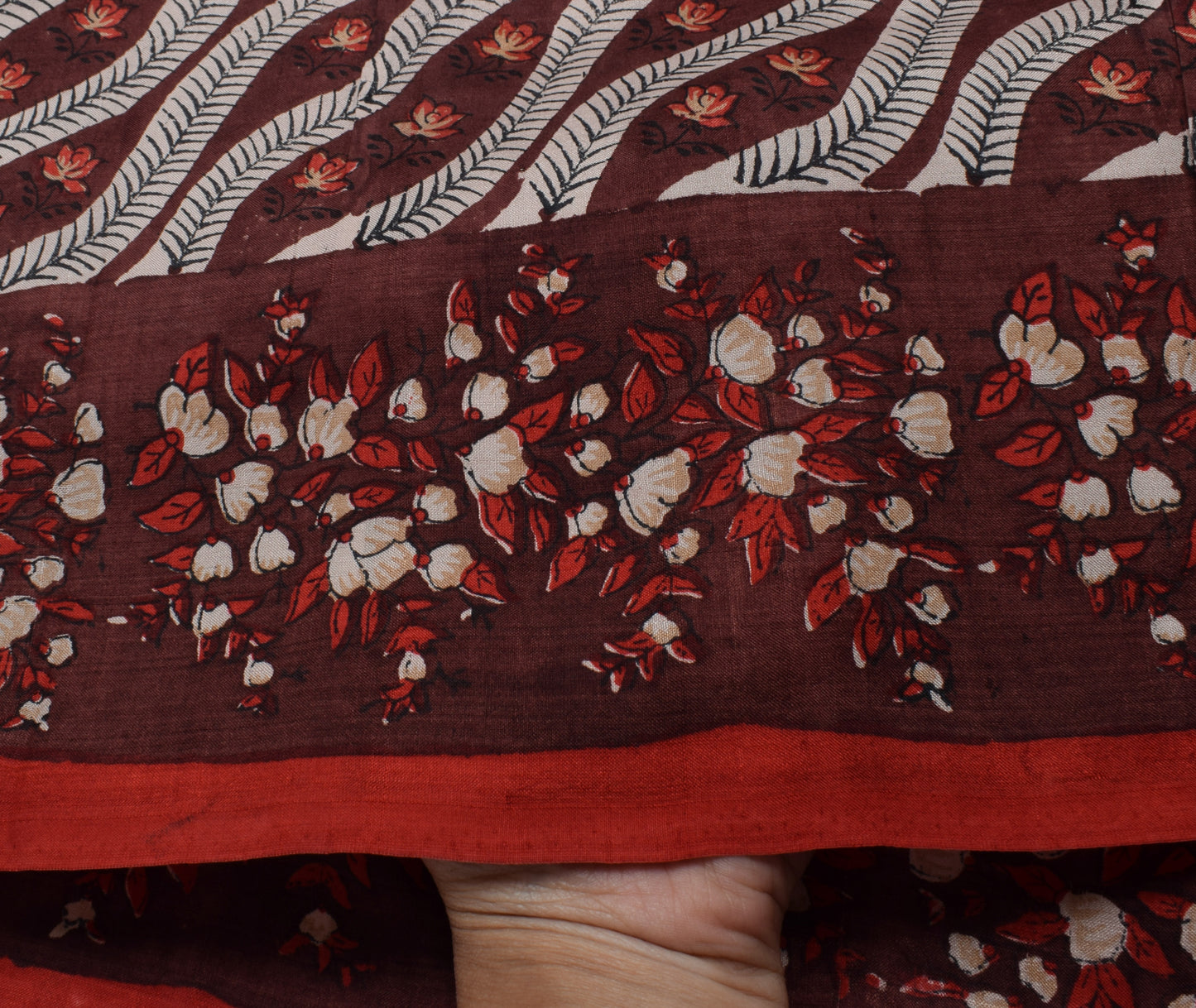 Sushila Vintage Indian Saree 100% Pure Silk Printed Floral Soft Craft Fabric
