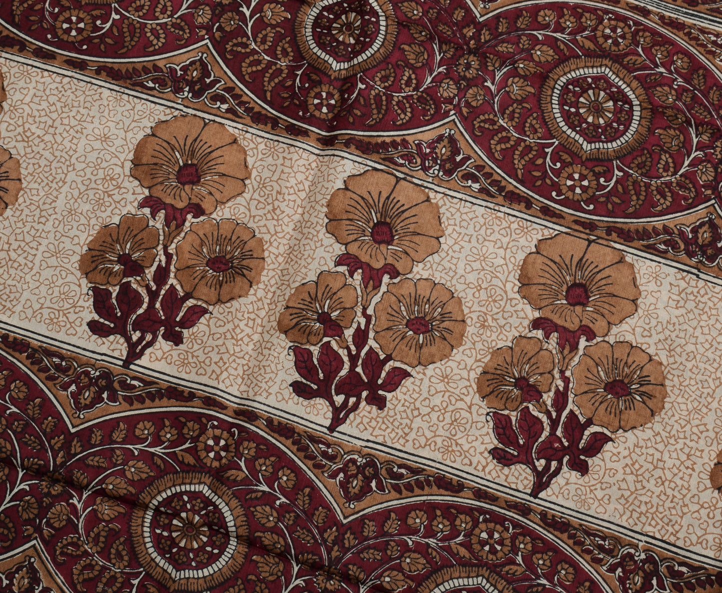Sushila Vintage Indian Saree 100% Pure Silk Printed Floral Soft Craft Fabric