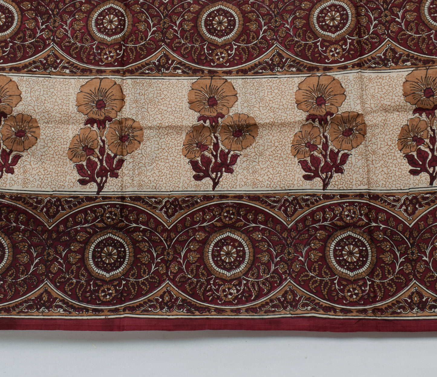 Sushila Vintage Indian Saree 100% Pure Silk Printed Floral Soft Craft Fabric