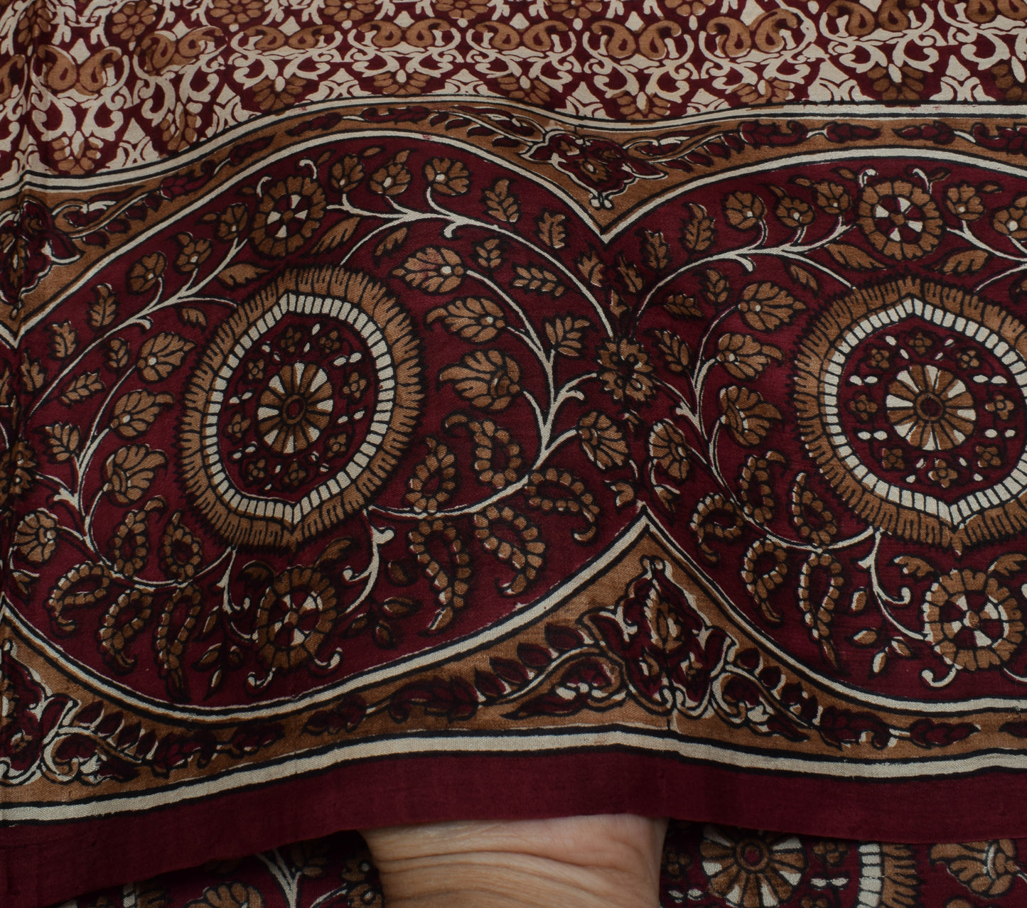 Sushila Vintage Indian Saree 100% Pure Silk Printed Floral Soft Craft Fabric