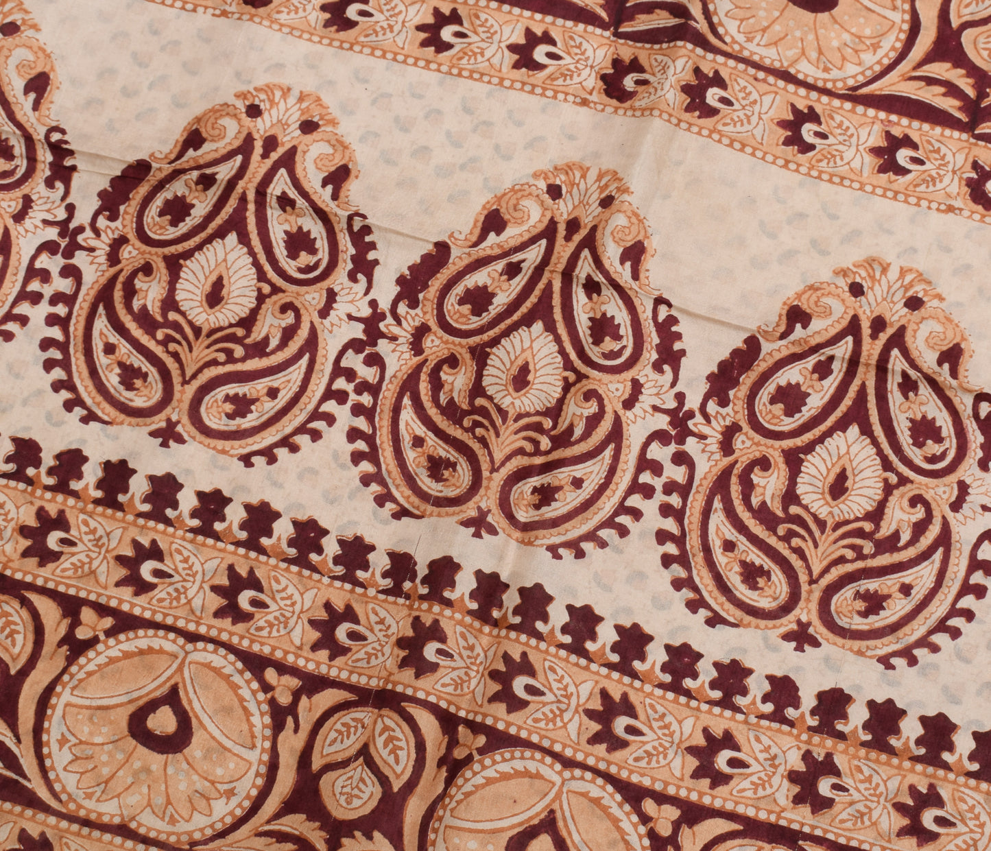 Sushila Vintage Indian Saree 100% Pure Silk Printed Floral Soft Craft Fabric