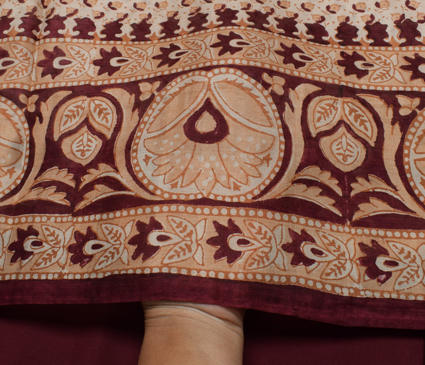 Sushila Vintage Indian Saree 100% Pure Silk Printed Floral Soft Craft Fabric