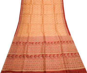 Sushila Vintage Indian Saree 100% Pure Silk Printed 5 YD Soft Craft Fabric
