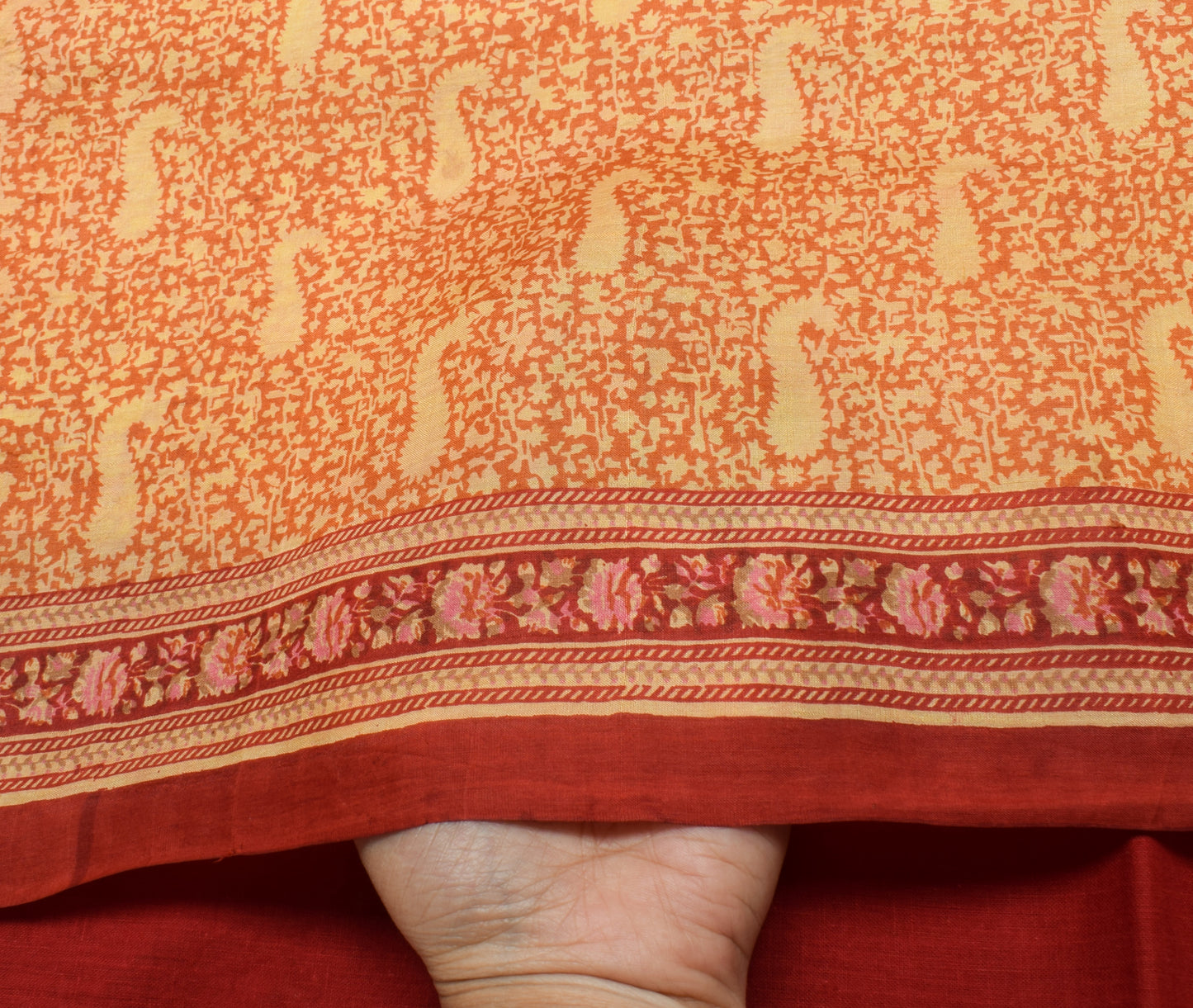 Sushila Vintage Indian Saree 100% Pure Silk Printed 5 YD Soft Craft Fabric