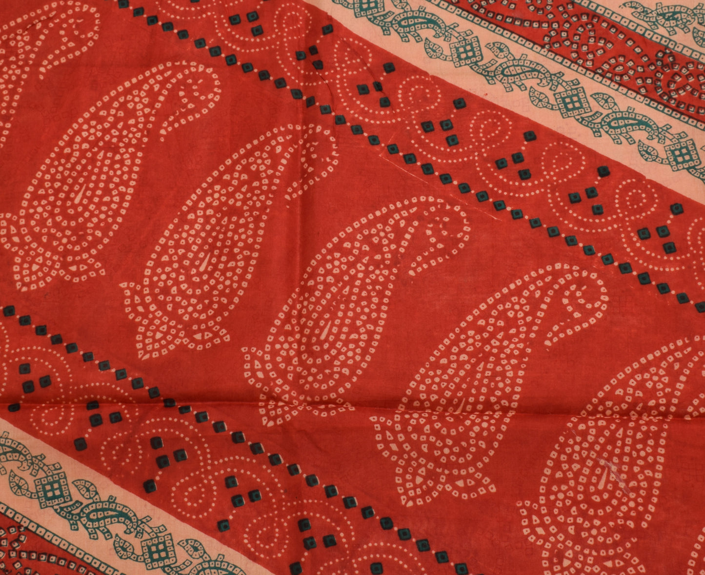 Sushila Vintage Peach Indian Saree 100% Pure Silk Printed Soft Craft Fabric