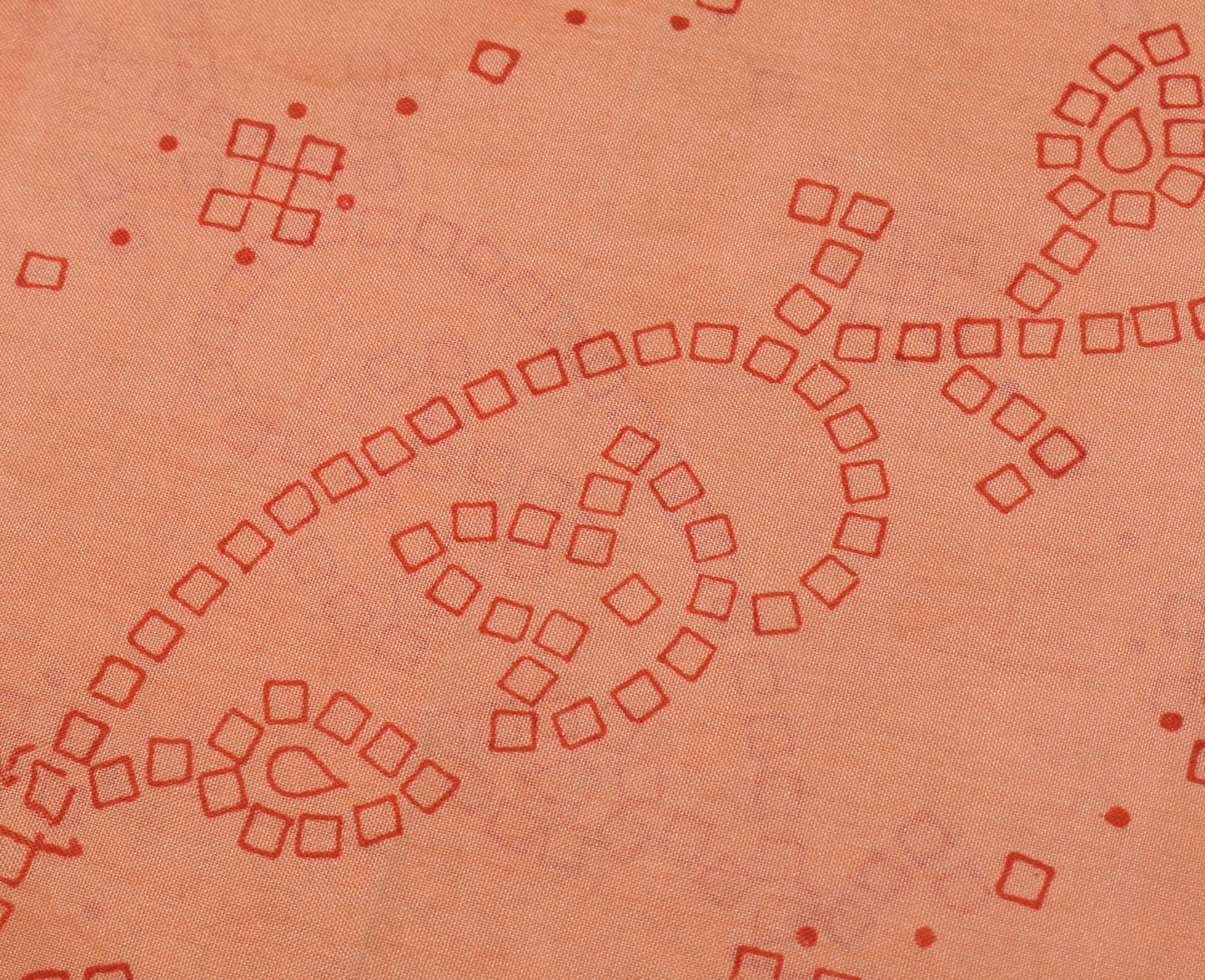 Sushila Vintage Peach Indian Saree 100% Pure Silk Printed Soft Craft Fabric