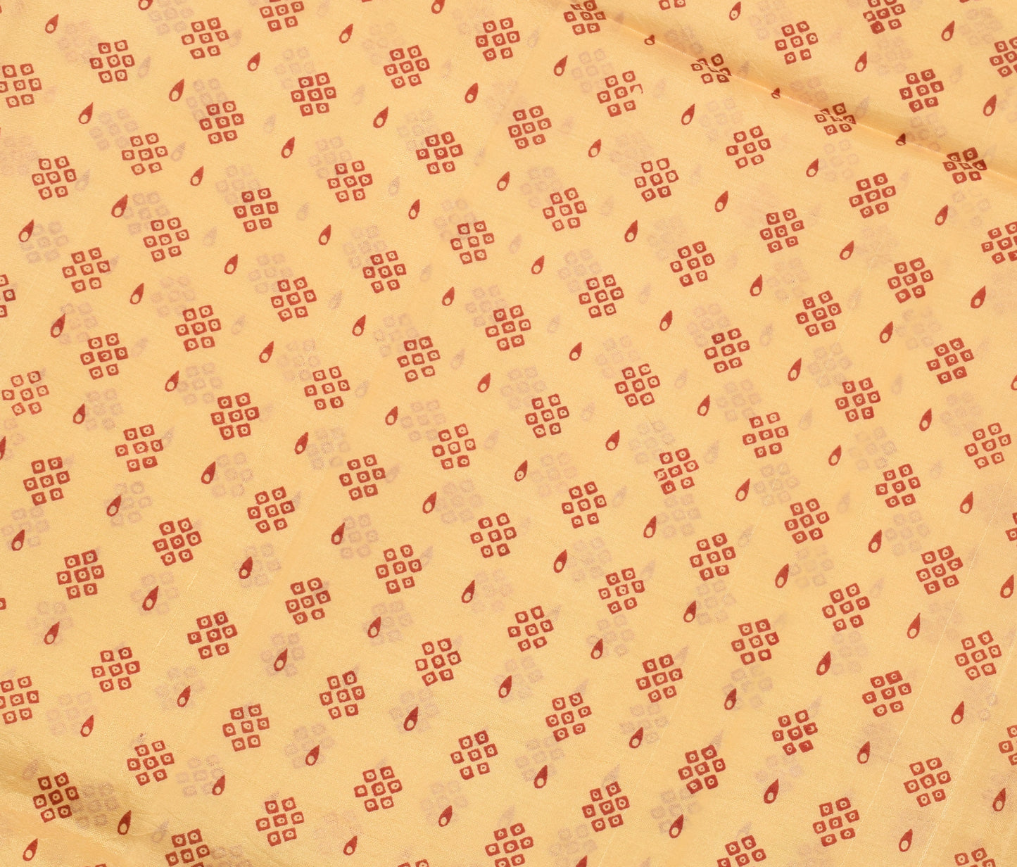 Sushila Vintage Beige Indian Saree 100% Pure Silk Printed Soft Craft Fabric