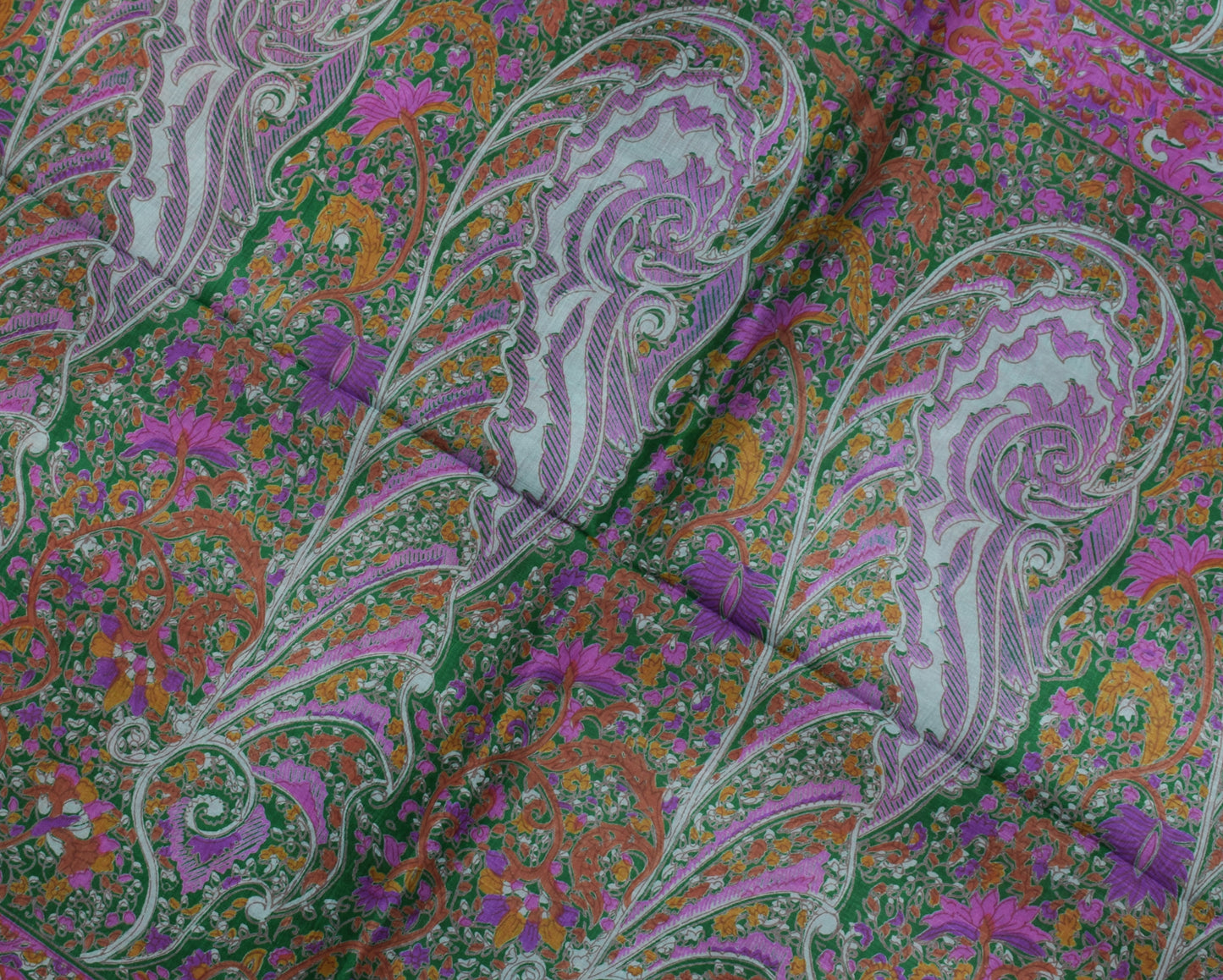 Sushila Vintage Red Saree 100% Pure Silk Printed Floral Soft Craft Fabric
