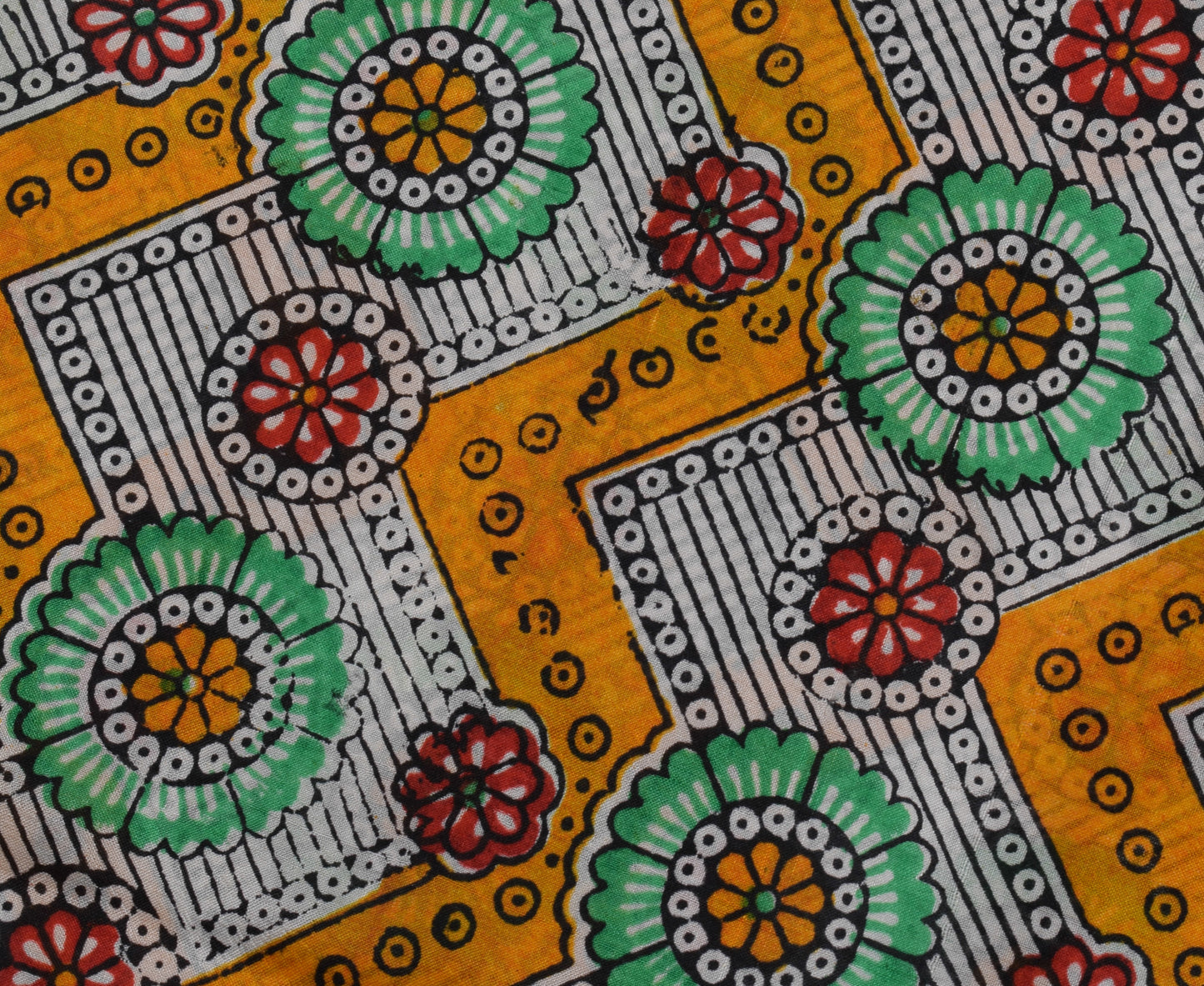 Sushila Vintage Indian Saree 100% Pure Silk Hand Block Printed Soft Craft Fabric