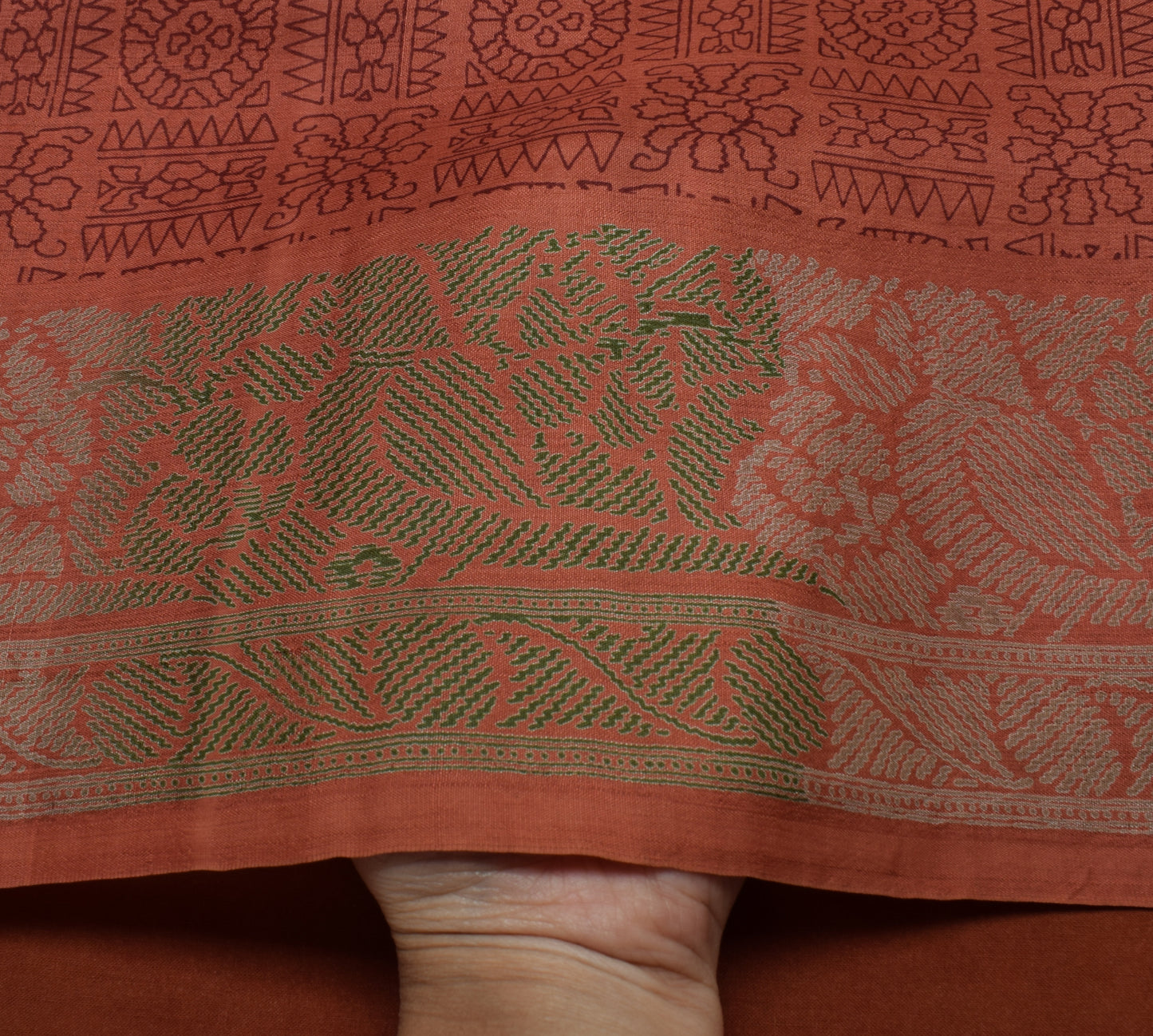 Sushila Vintage Indian Saree 100% Pure Silk Printed 5 Yard Soft Craft Fabric
