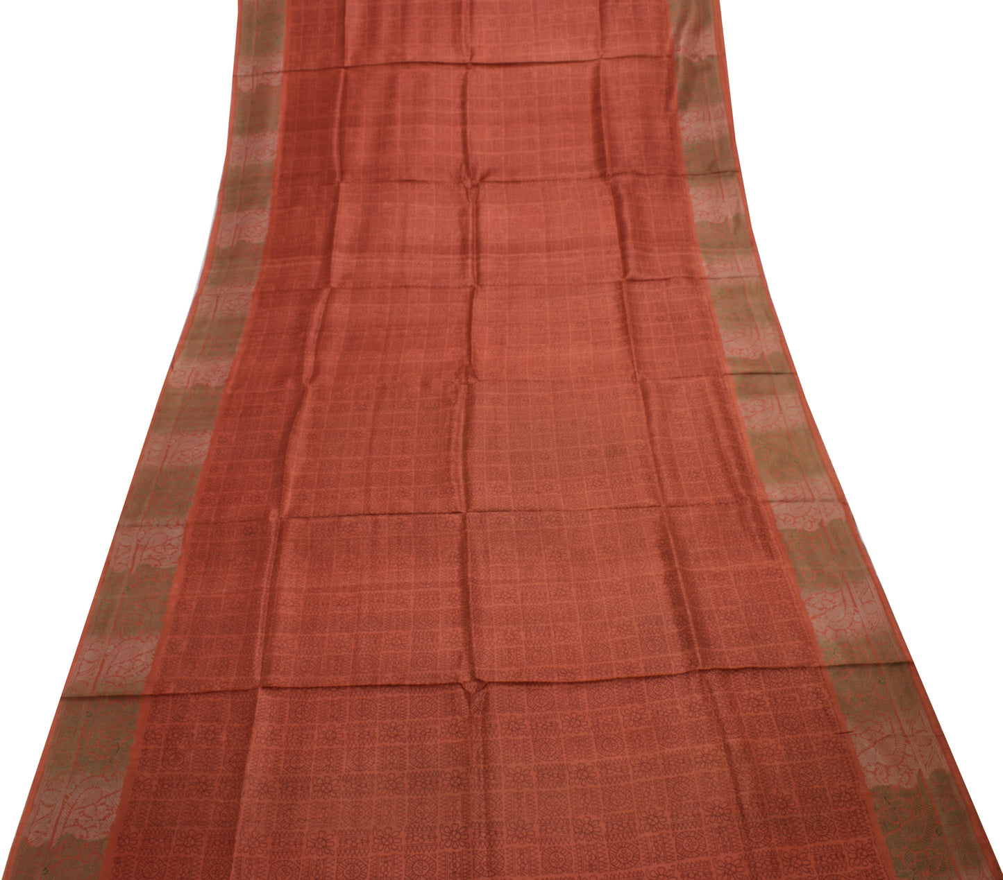 Sushila Vintage Indian Saree 100% Pure Silk Printed 5 Yard Soft Craft Fabric
