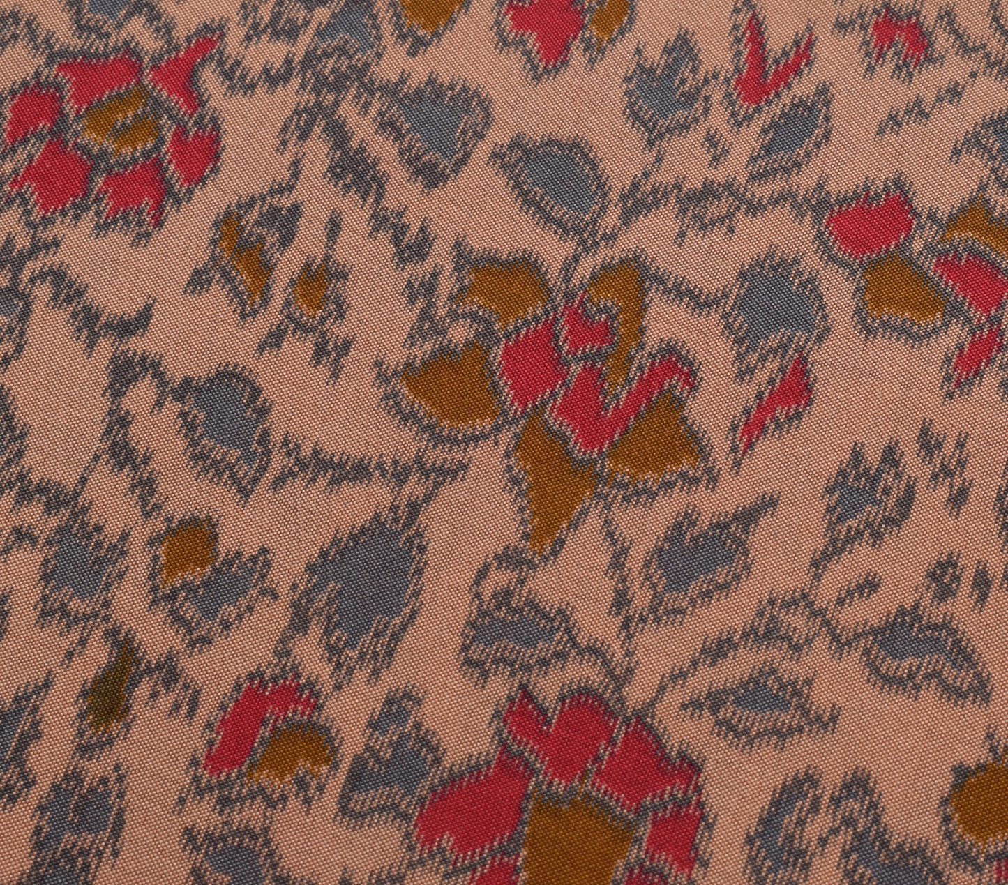 Sushila Vintage Peach Saree Blend Silk Printed Floral Soft Craft Fabric