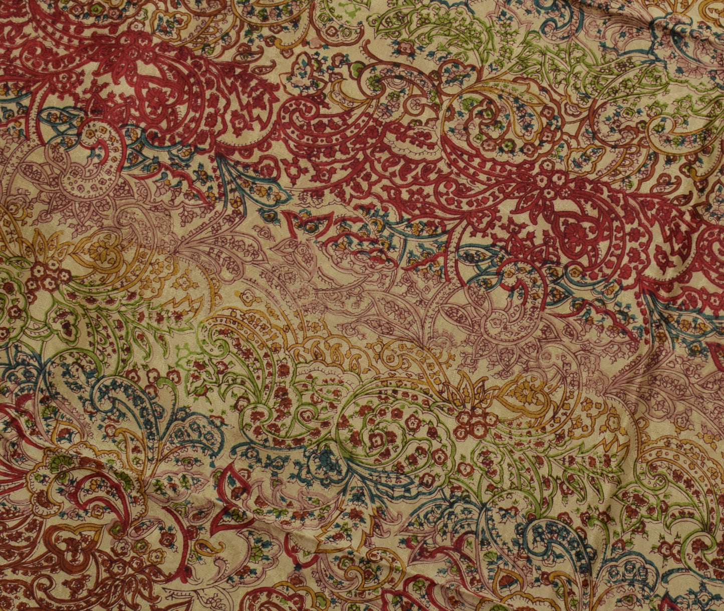 Sushila Vintage Indian Saree Pure Silk Printed & Self Woven Soft Craft Fabric