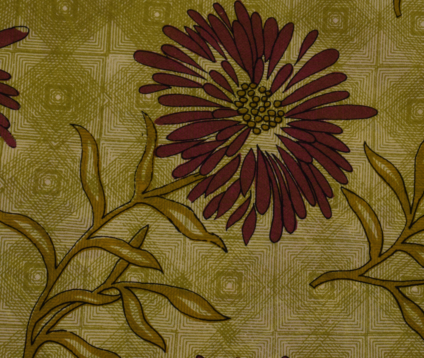 Sushila Vintage Green Saree 100% Pure Crepe Silk Printed Floral Soft Fabric