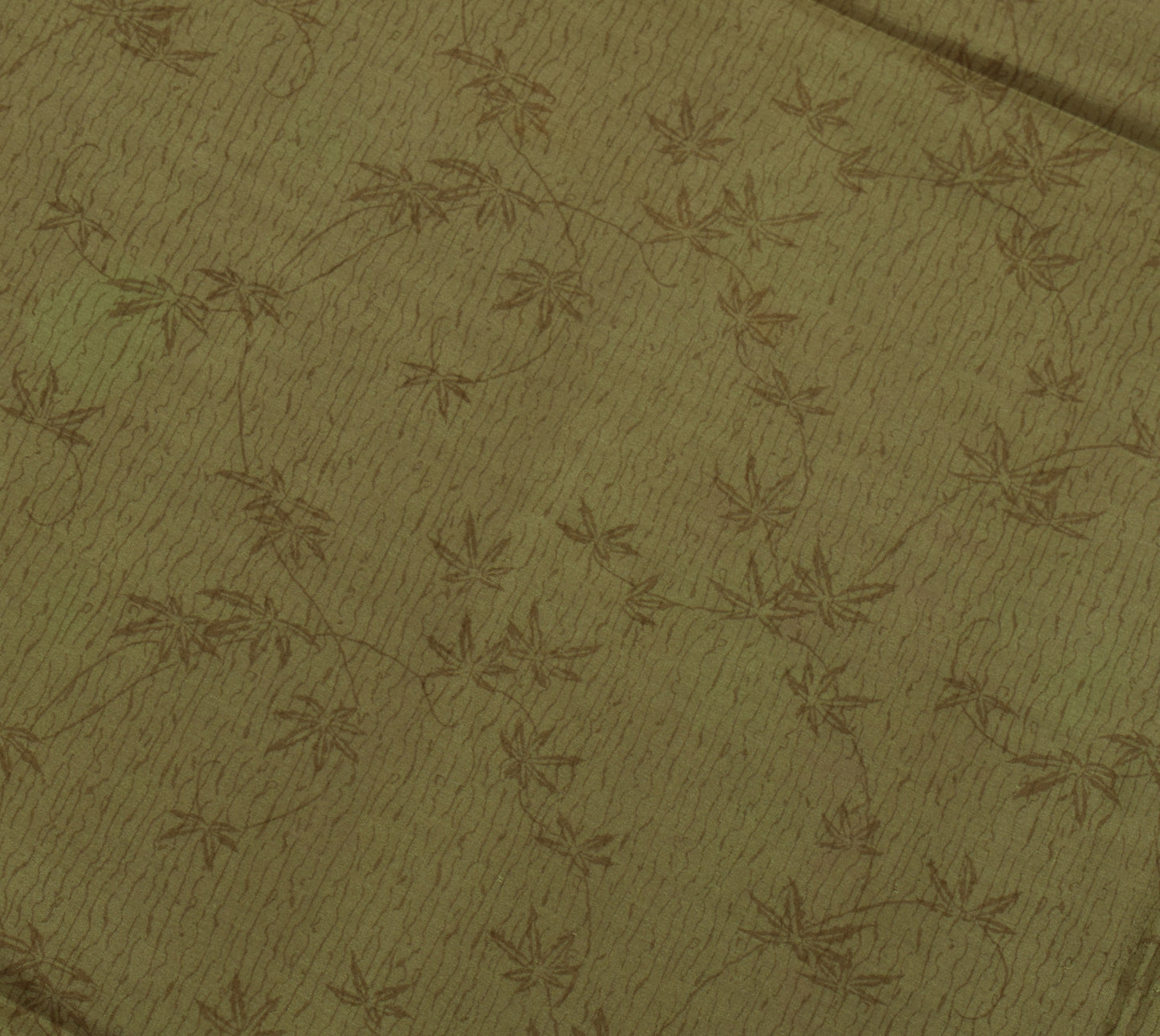 Sushila Vintage Green Saree 100% Pure Silk Printed Floral Soft Craft Fabric