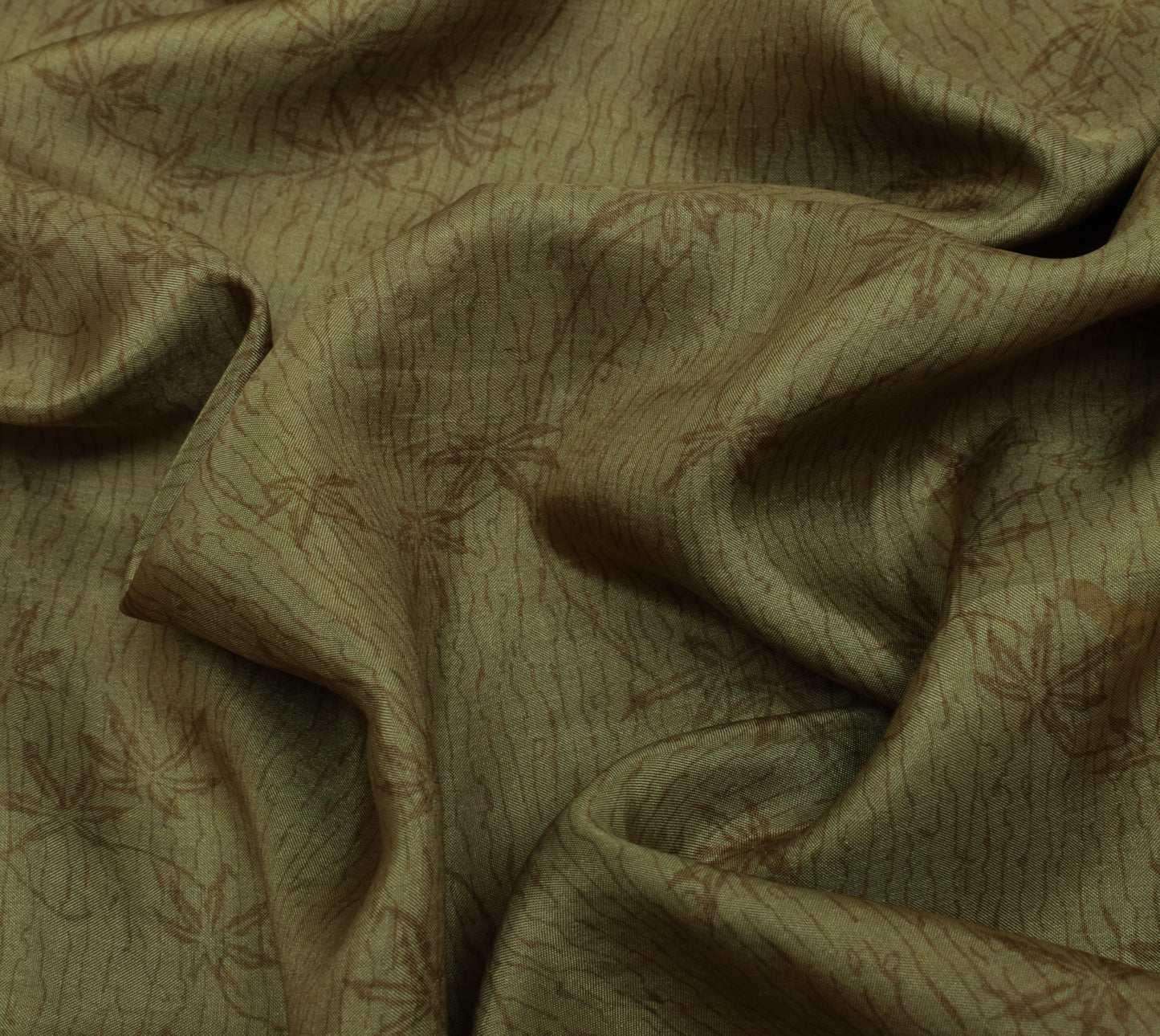 Sushila Vintage Green Saree 100% Pure Silk Printed Floral Soft Craft Fabric
