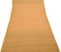 Sushila Vintage Peach Saree Pure Tissue Silk Printed Floral Craft 5 YD Fabric