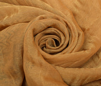 Sushila Vintage Peach Saree Pure Tissue Silk Printed Floral Craft 5 YD Fabric