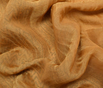 Sushila Vintage Peach Saree Pure Tissue Silk Printed Floral Craft 5 YD Fabric