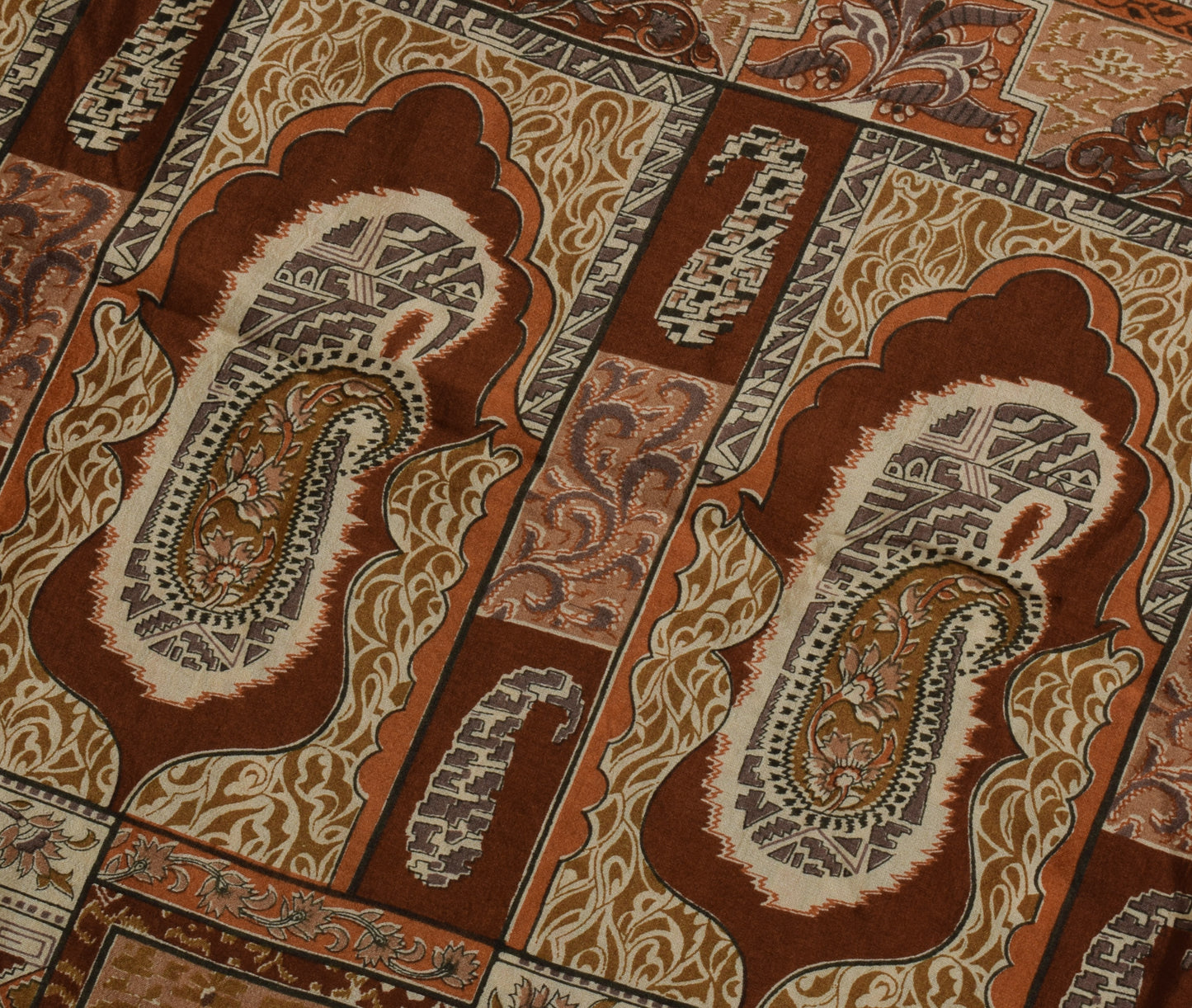 Sushila Vintage Indian Saree 100% Pure Silk Printed 5 Yard Soft Craft Fabric