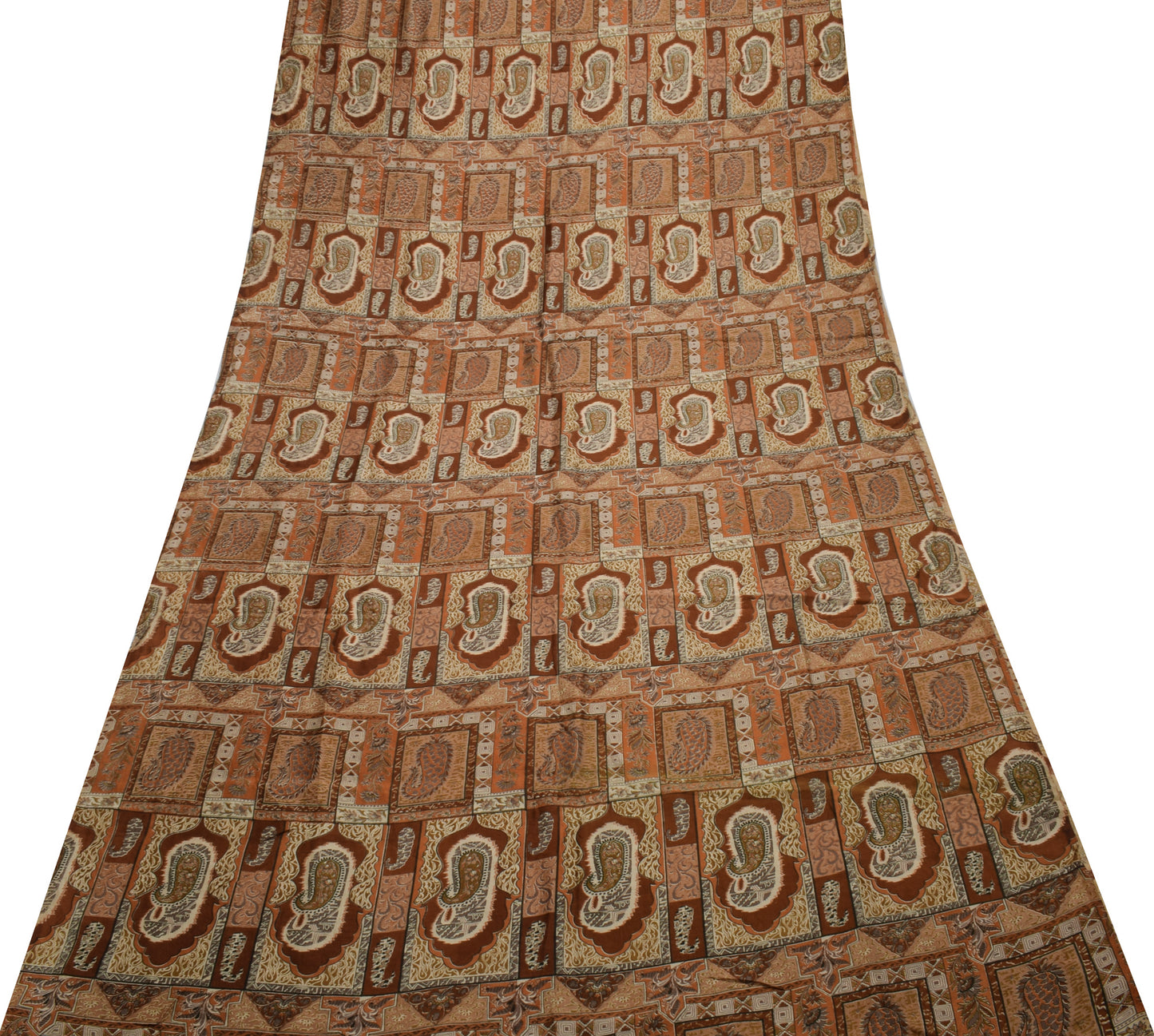 Sushila Vintage Indian Saree 100% Pure Silk Printed 5 Yard Soft Craft Fabric