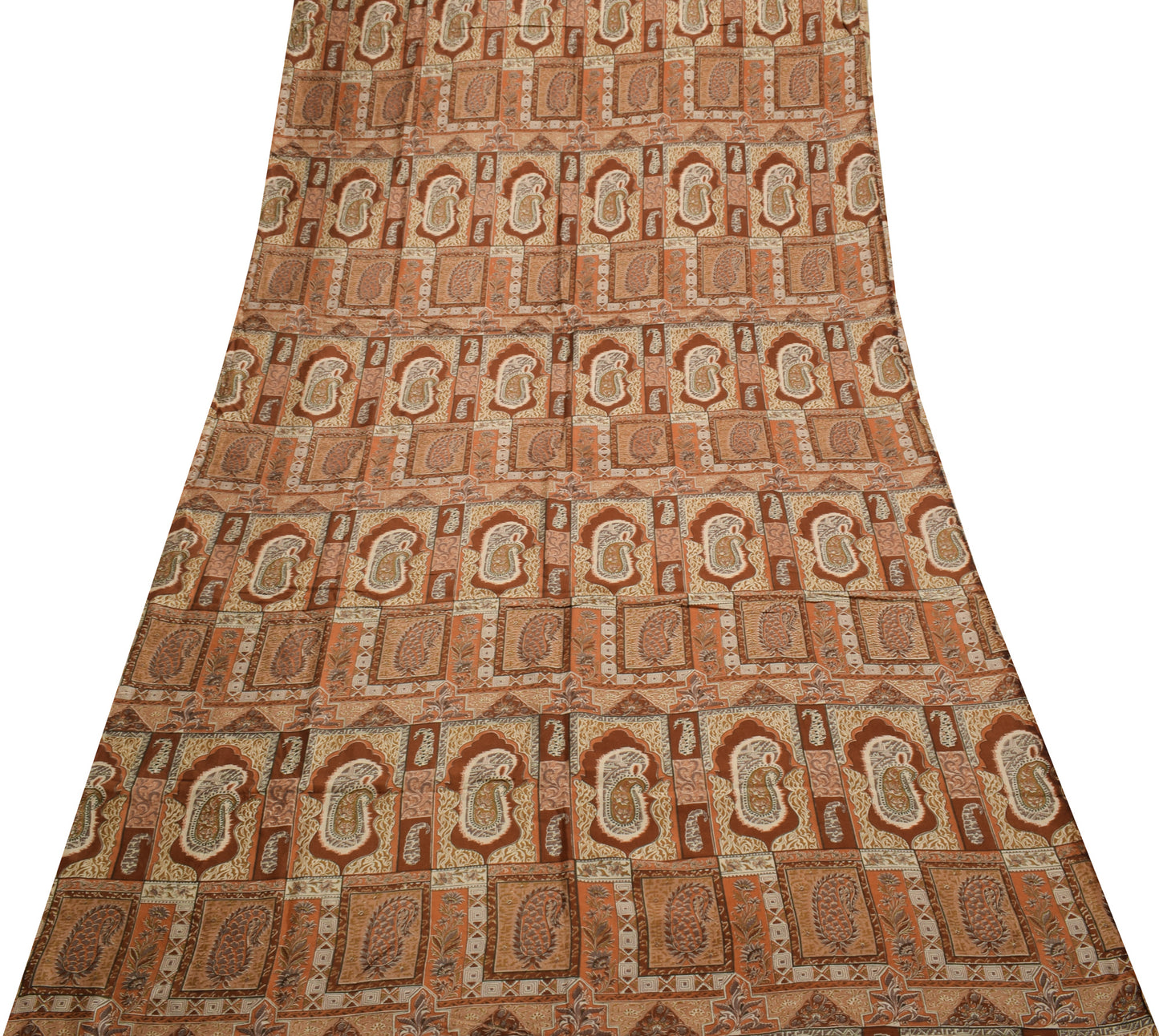Sushila Vintage Indian Saree 100% Pure Silk Printed 5 Yard Soft Craft Fabric