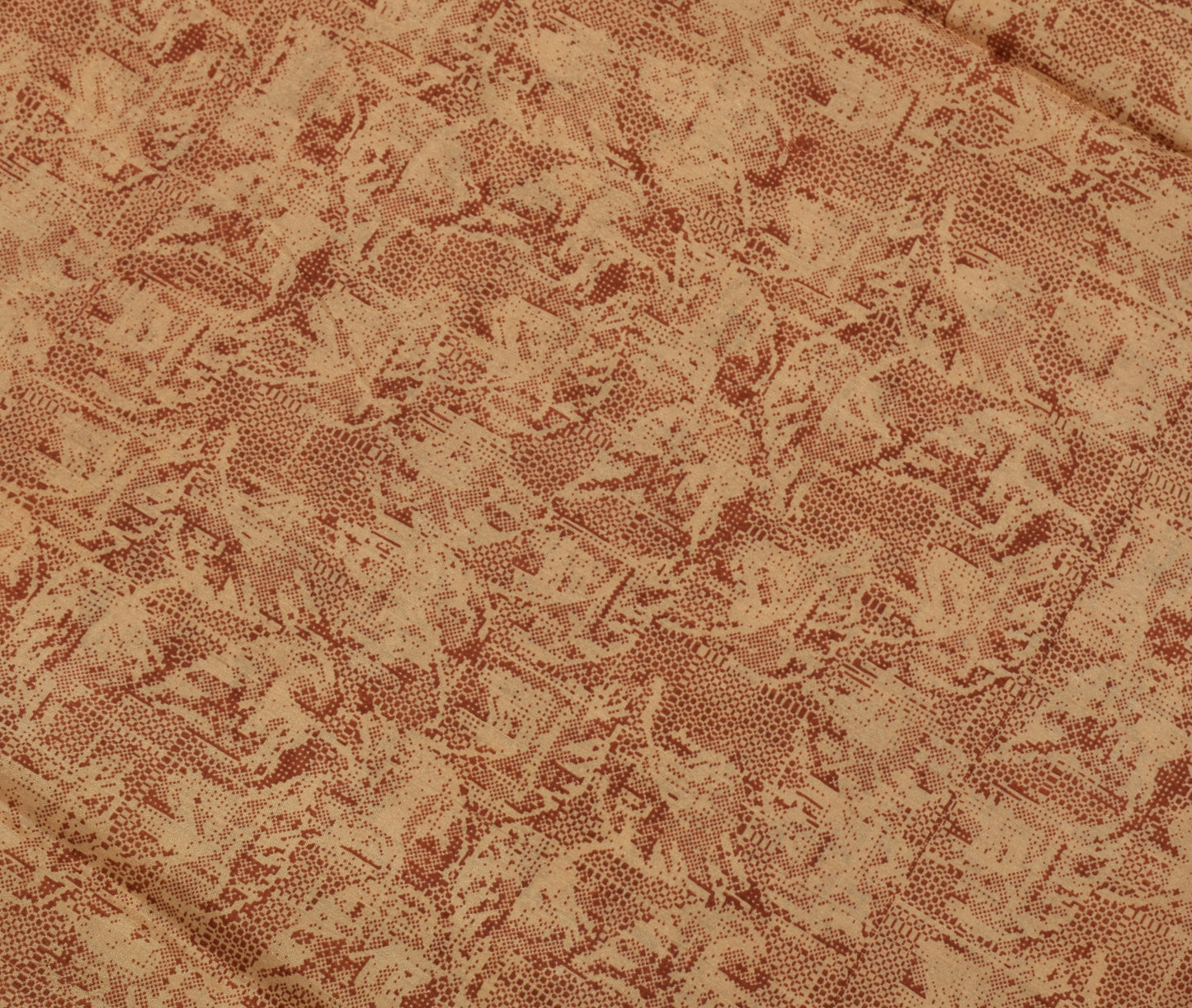 Sushila Vintage Indian Brown Saree 100% Pure Silk Printed Soft Craft Fabric