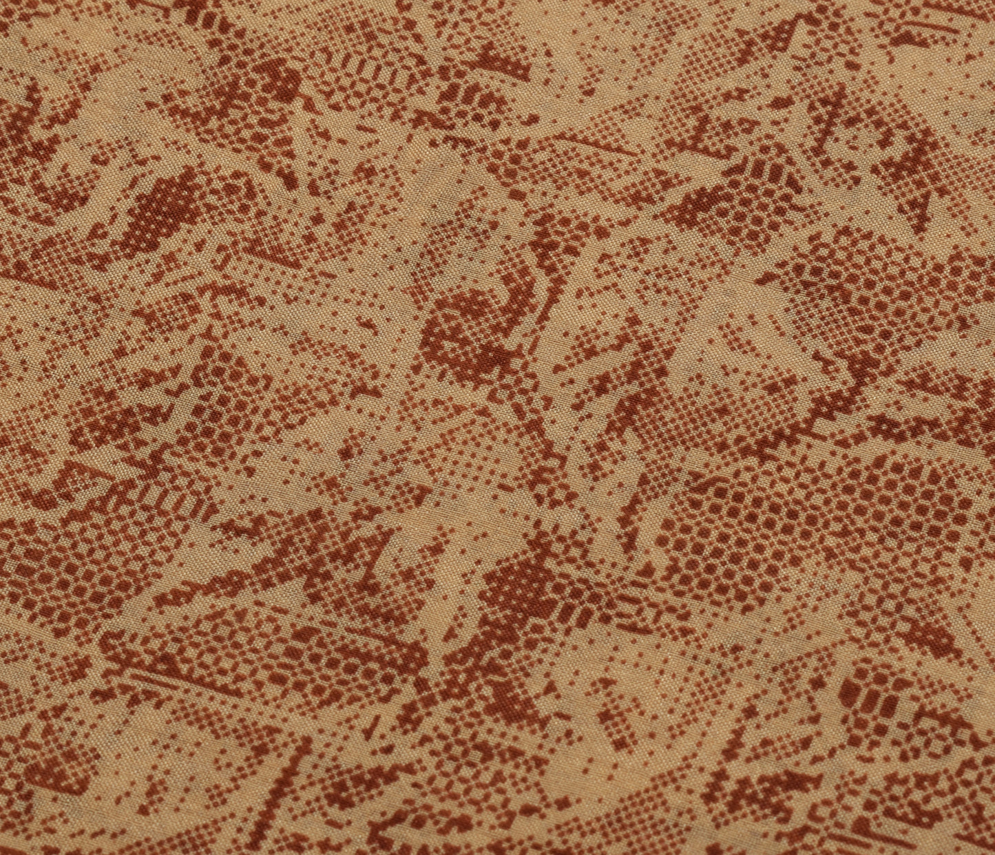 Sushila Vintage Indian Brown Saree 100% Pure Silk Printed Soft Craft Fabric