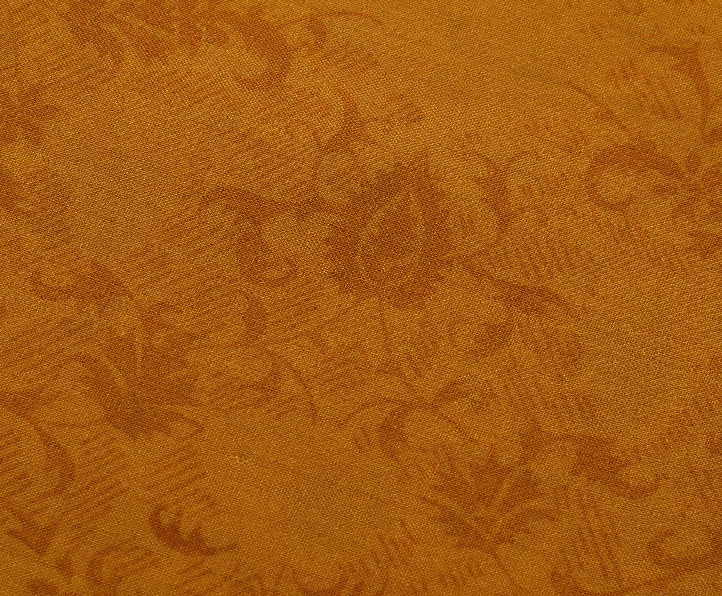 Sushila Vintage Mustard Saree 100% Pure Silk Printed Floral Soft Craft Fabric